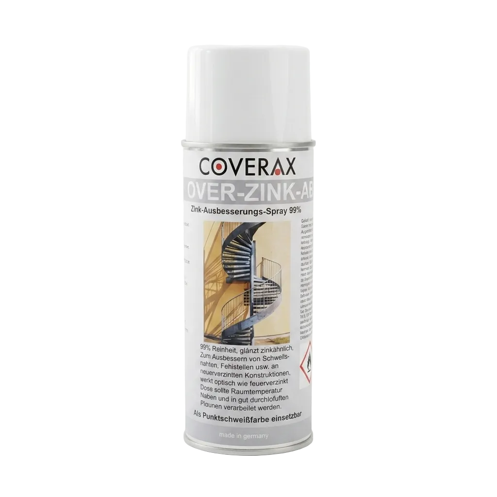 COVERAX COVER-ZINK-AB Zink-Ausbesserungs-Spray 99 % - Korrosionsschutz - bessert Schweißnähte an feuerverzinkten Konstruktionen zinkähnlich aus